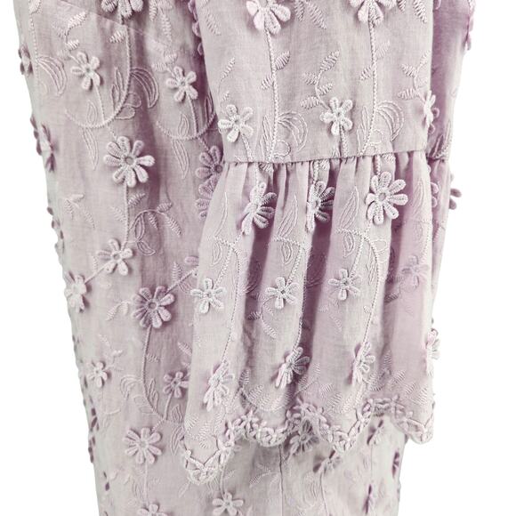 Ann Taylor Floral Embroidered Shift Dress - Size 12 - Lavender - 3D Flowers - Picture 7 of 8